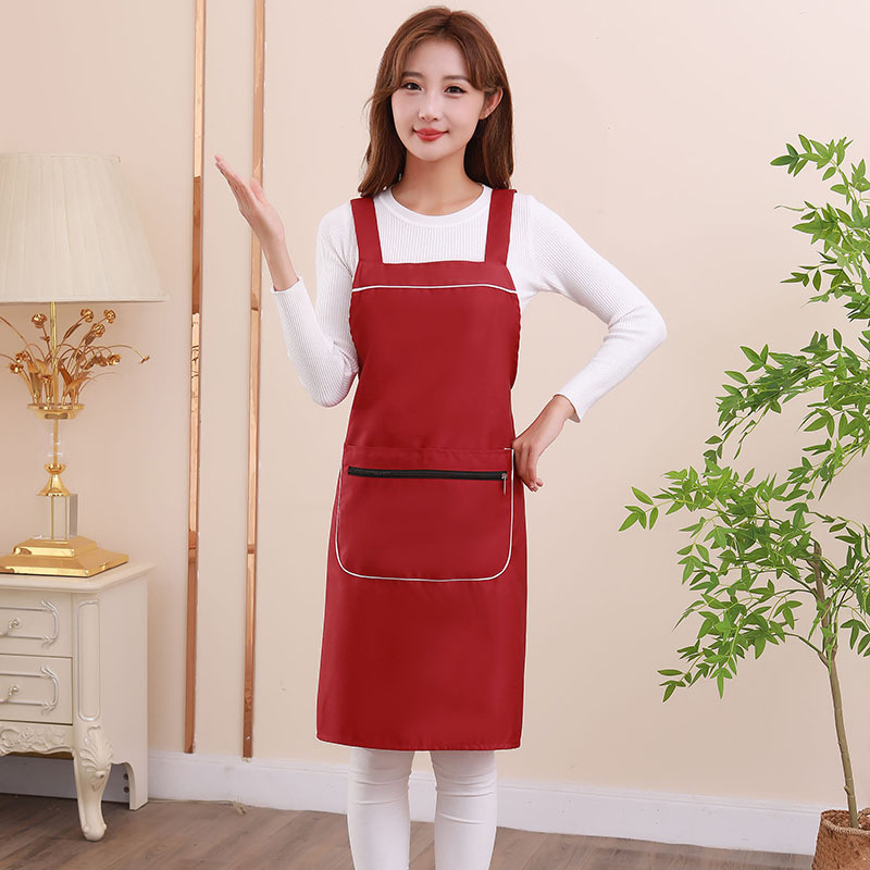 Delantal a prueba de agua a prueba de aceite al por mayor cocina doméstica tienda de catering cintura ropa de trabajo de moda roja