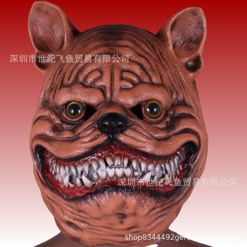 Nuevos productos transfronterizos máscaras Pug Big Party props fabricantes de películas y televisión alrededor de la máscara de látex de terror