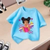 Light blue smiley little girl short sleeves