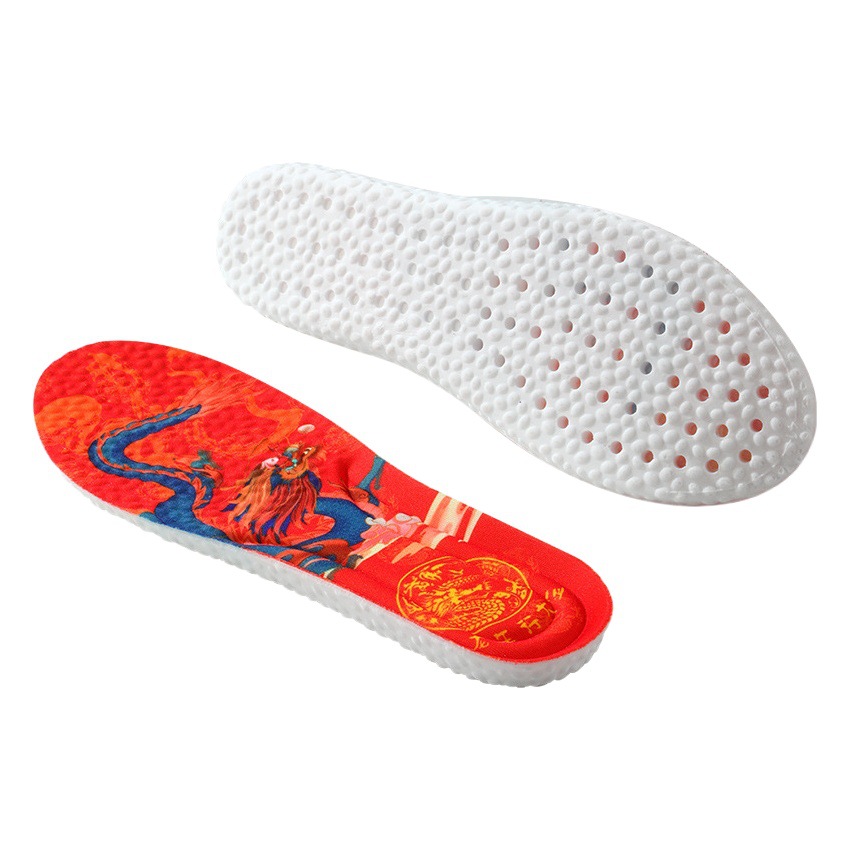 Longnian Hongyun plantilla transpirable absorbente del sudor desodorante antibacteriano desodorante cómodo masaje de alta absorción de choque elástico Plantilla de año animal