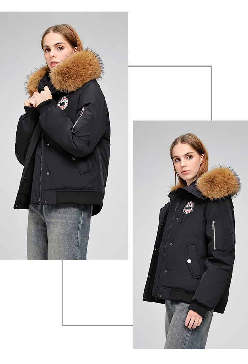 Wasserabweisende Pufferjacke für Herren/Damen – Wintermantel mit Kapuze und abnehmbarem Waschbärpelzbesatz (S-XXL) – Skifahren & Pendeln in der Stadt_voghion.com