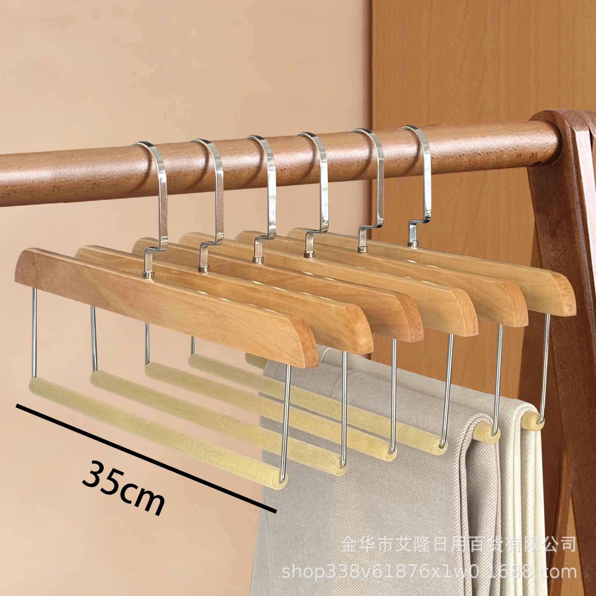 Color de madera flocking hanger frame