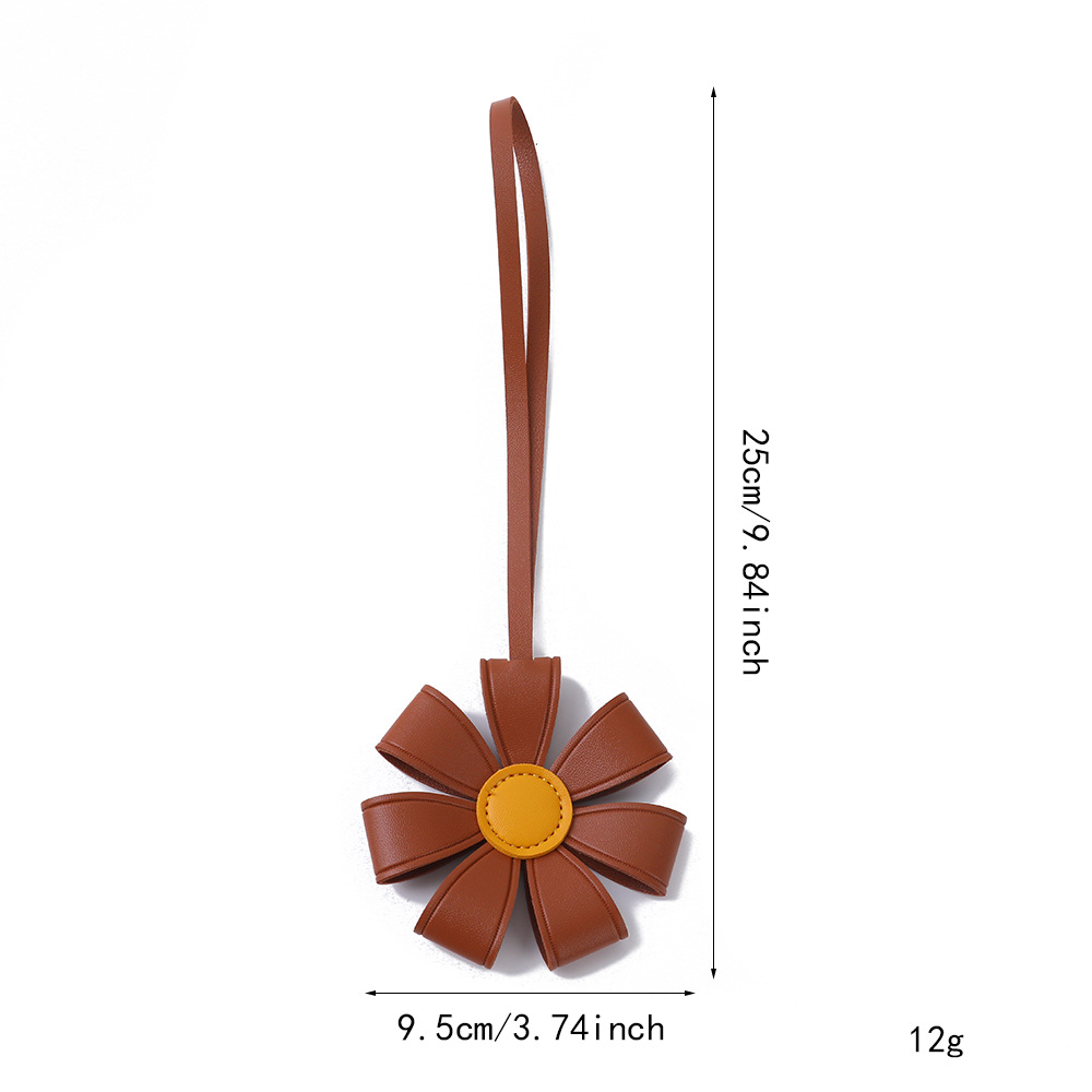 Colgante Llavero de Girasol de PU Decorativo para Mochilas y Bolsos