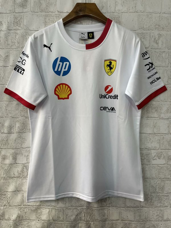 ⚘Mercedes AMG 2025 F1奔驰梅赛德斯黑色polo衫车手白色短袖翻领|undefined