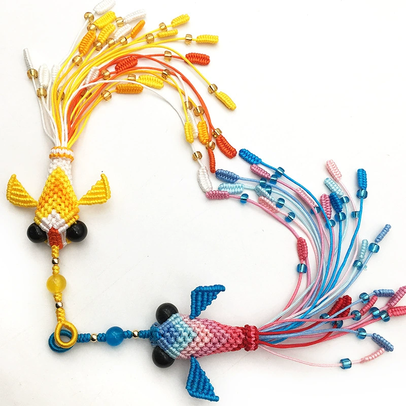 Mascot, Chinese keychain, mobile phone, strap, materials set, handmade