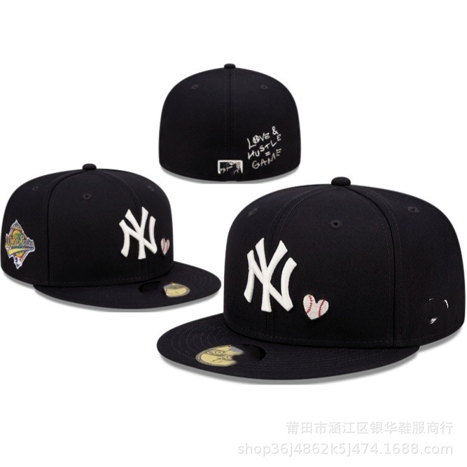 跨境美式SOX全封闭棒球队道奇棒球帽子刺绣嘻哈洋基队闭口平沿帽|undefined