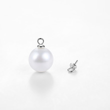 S925纯银珠盘吊坠托手工DIY饰品配件3mm玛瑙玉石珍珠空托吊坠帽