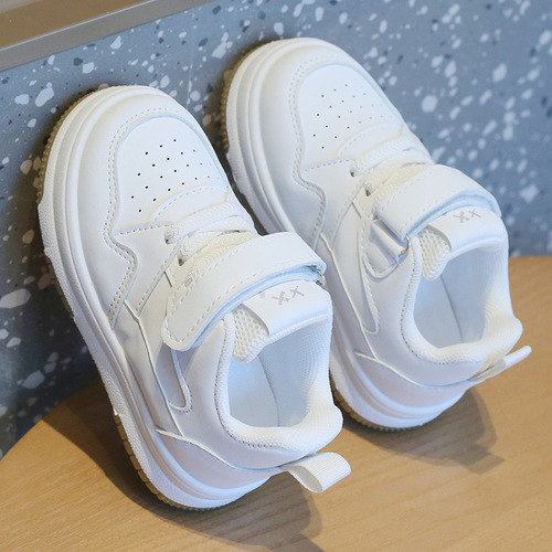 Children's small white shoes spring and autumn 2026 girls 'sneaker non-slip light boys' skate shoes soft-sole baby casual shoes