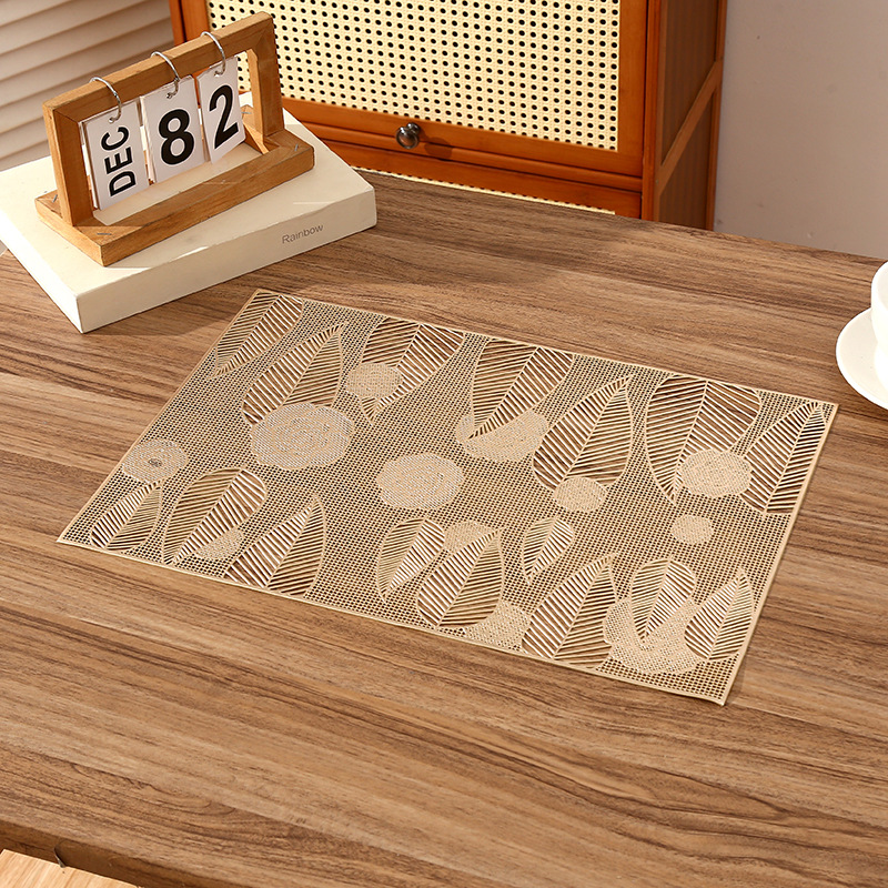 Alfombra de PVC rectangular europea diseño de impresión de aislamiento térmico de café hueco de lujo almohadilla de aislamiento térmico almohadilla impermeable