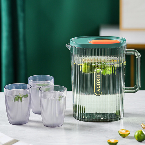 Good-looking AS high-temperature resistant cold kettle, light luxury juice kettle, household cold kettle with lid, cold boiled water cup set