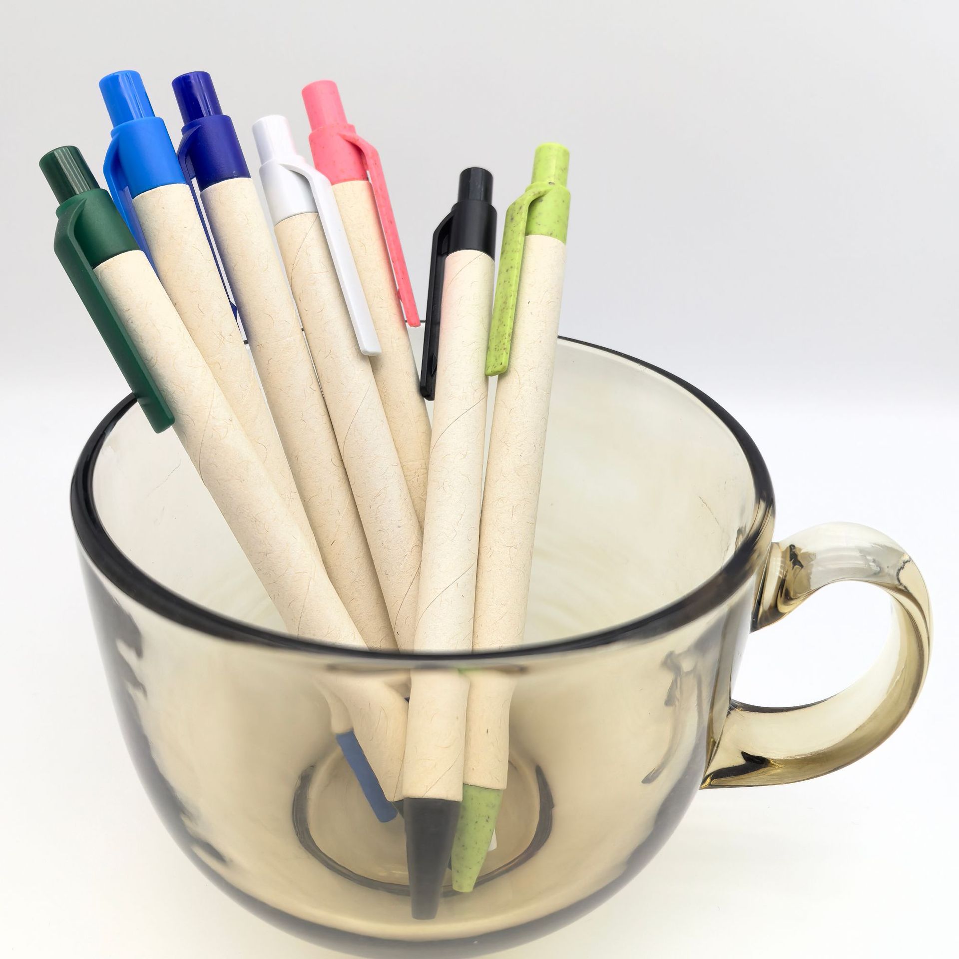 Presione lápiz de tubo de papel kraft reciclaje caja de leche lápiz pequeño bolígrafo ecológico logotipo personalizado lápiz de tubo de papel