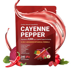跨境TK辣椒维生素软胶囊240粒Cayenne Pepper Softgels补充剂批发