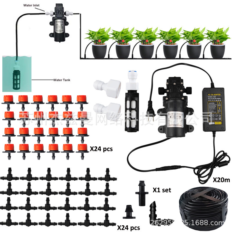 12V60W Micro Pump Self-Priming Red Drip Irrigation Kit 10M/20M/30M Garden Plant Watering Cooling System 12V60W Micro Pump Self-Priming Red Drip Irrigation Kit 10M/20M/30M Garden Plant Watering Cooling System