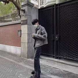 青少年飞行夹克美式高街短款外套男春秋潮牌高级感小众设计机车服