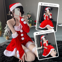 圣诞节服装火红情趣兔披肩连衣裙新春佳节拜年大红短裙聚会舞台装