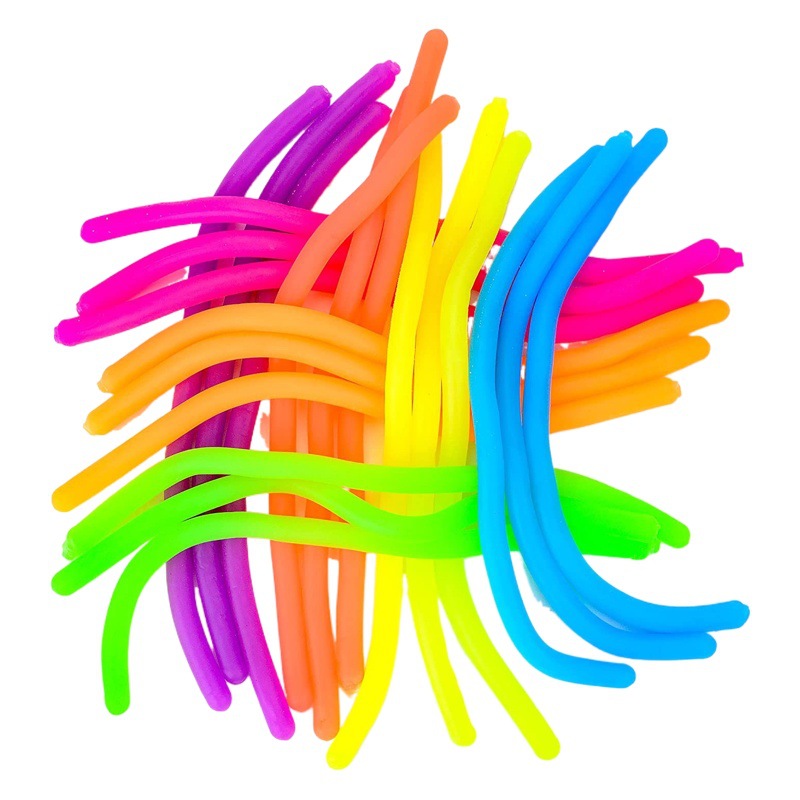 Descompresión transfronteriza cuerda de fideos TPR caucho suave cordón elástico descompresión juguete luminosa cuerda de fideos Lala ventas directas