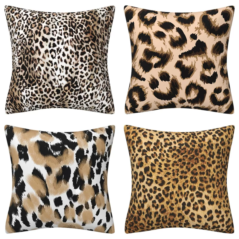 Abstract leopard pattern short plush pillow sleeve home decoration pillow sleeve living room sofa back pillow pillow cushion cover