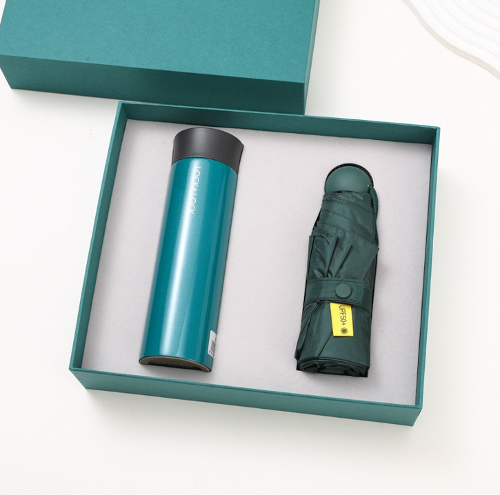 Lock Thermos Cup Capsule Umbrella Business Gift Box Set Practical and Generous Corporate Event Gift with Customized Logo