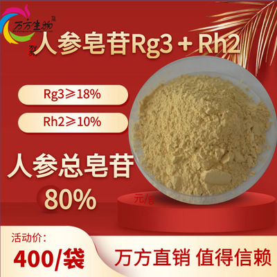 人参皂苷Rg3≥18% Rh2 ≥10% 总皂甙80% 询单有礼 100g/袋