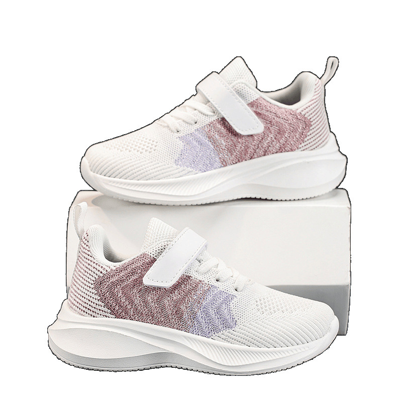 Calzado deportivo transfronterizo para niñas 2025 primavera y otoño nuevo estilo Feizhi Zhongda calzado deportivo para niños ligeros y cómodos zapatos para correr para estudiantes