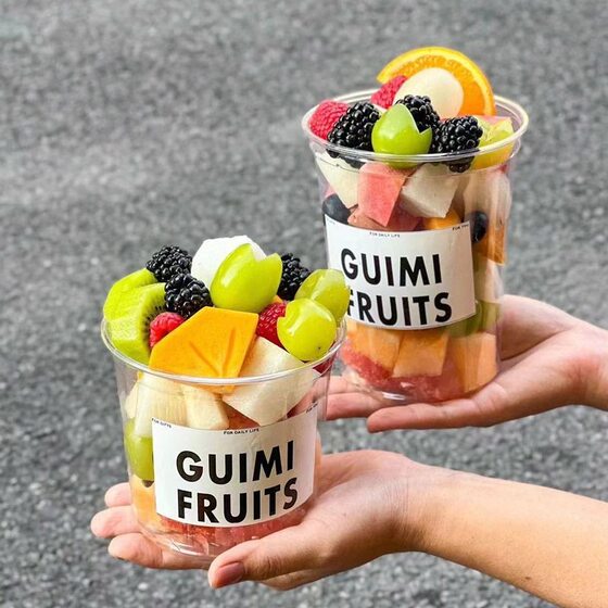 Net red fruit cup disposable fruit cutting box ice powder special cup watermelon fruit fishing dessert packing box stall box