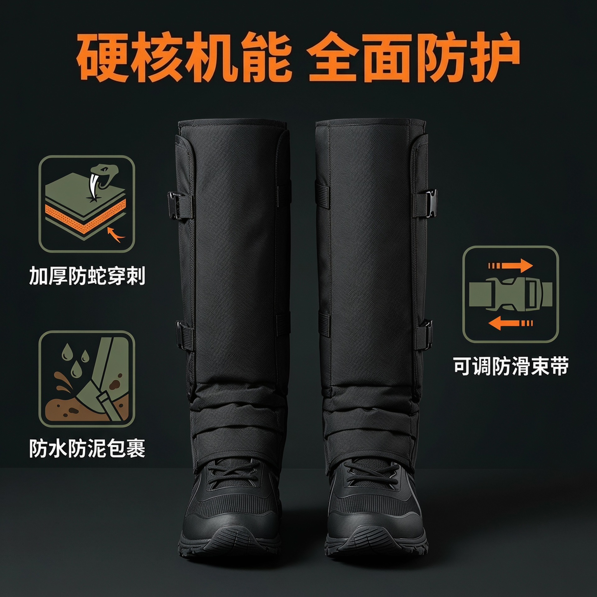 New cross-border thickened anti-snake leg guards, hiking gaiters, outdoor waterproof and scratch-resistant protective gear, jungle set