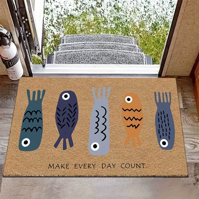 Avtomobil döşəmə paspasları — Coconut Fiber Floor Mats for Entryways - zx-cartoon-style-c-15-4060silk-circle