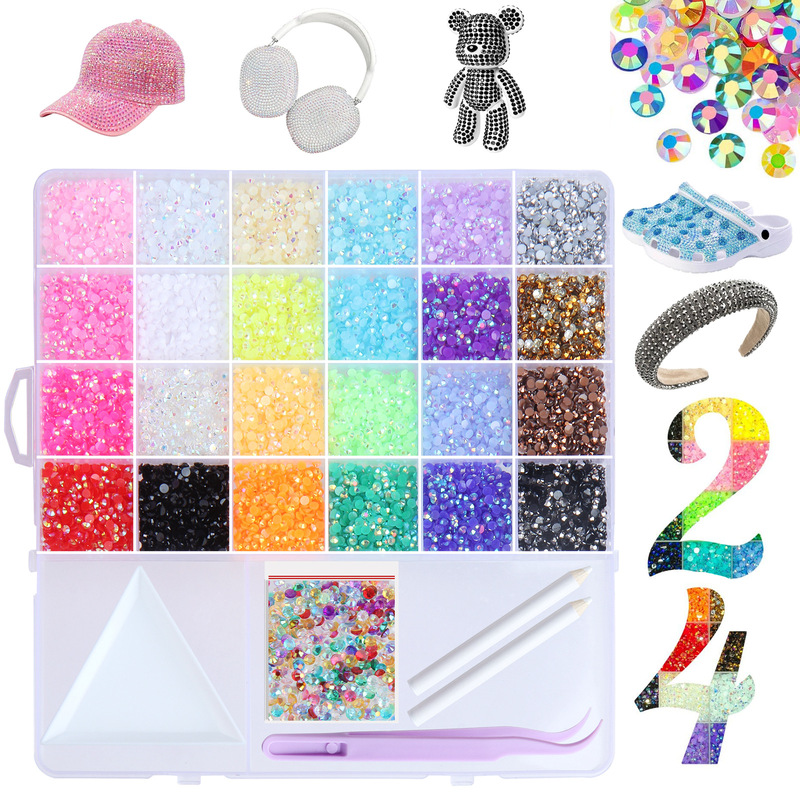 Cross-Border 3mm Resin Rhinestones Ab Color DIY Mobile Phone Decorations Shiny Nail Art Clothing Art Handmade Makeup Manufacturer