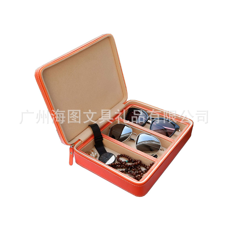 3位pu皮革木质太阳 墨镜展示收纳盒 眼镜盒  墨镜展示盒