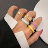 Metal resin, ring, fashionable advanced set, accessory, high-quality style, simple and elegant design