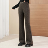 中年妈妈裤子女春秋装羊毛呢西装微喇裤2024新款洋气高腰加厚秋冬，女装休闲裤，妃慕昵服饰