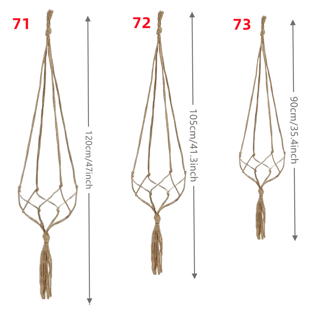 DIY Nordic Decoración de viento tejido a mano cuerda de algodón decoración cuerda colgante cesta colgante maceta red bolsillo decoración de pared