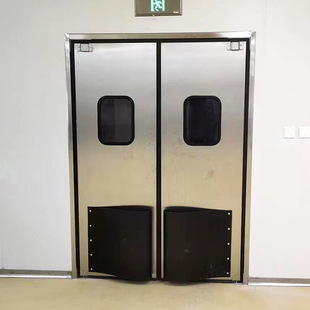 Warehouse Free Anti-Collision Door Pe Food Factory Kitchen Food Transfer Door Custom Stainless Steel Door Workshop Automatic Reset Door