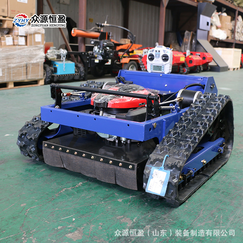 汽油大马力平履带款河堤坡地割草除草机 出口欧洲智能遥控割草机