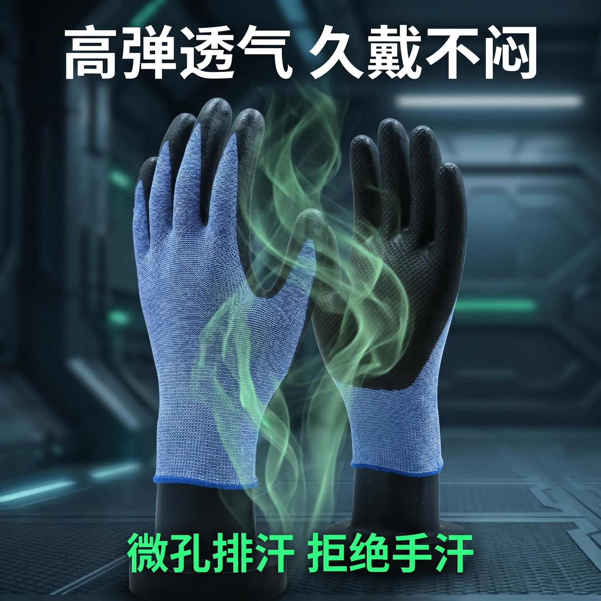 Guantes de protección laboral de molienda para el trabajo seco guantes de espuma de látex duraderos respirables neumáticos antideslizantes guantes de goma