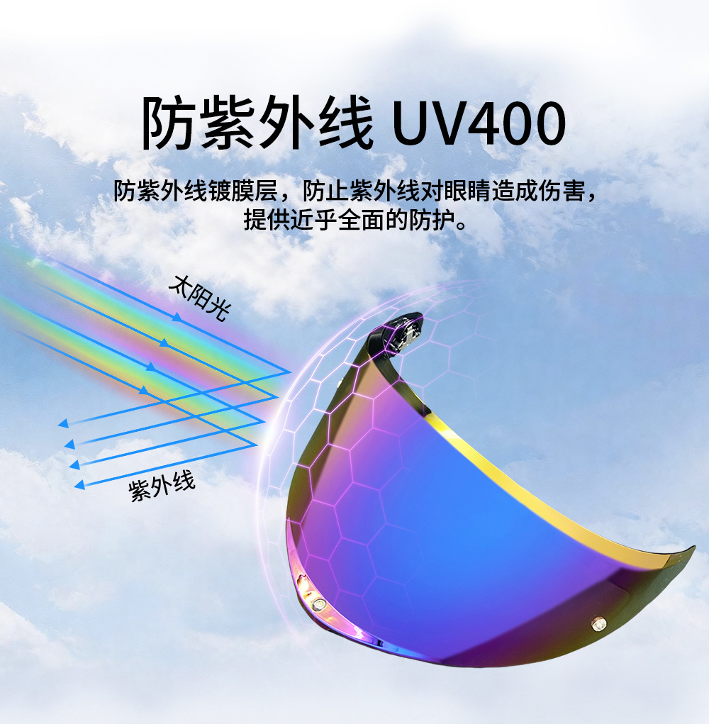 Motorcycle helmet lenses are suitable for K6 K6S lenses, high-definition sunscreen electroplated lenses, a piece of factory goods