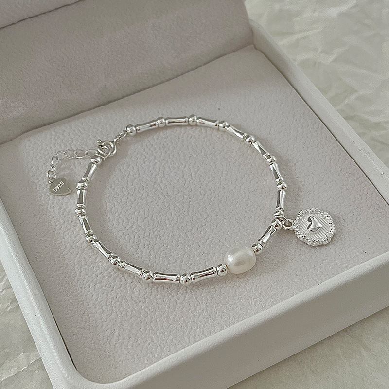 2023 new bamboo joint landing sterling silver bracelet for women Summer new ins original design light luxury girlfriends gift