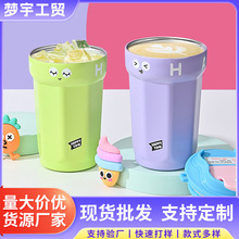 保温咖啡杯高颜值水杯316不锈钢保温杯便携随行杯车载水杯八角杯