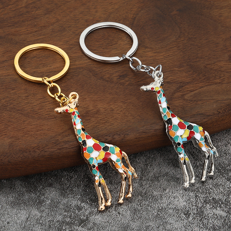 Cross-Border Hot Selling Japanese and Korean Creative Colorfulful Giraffe Keychains Cute Versatile Pendants Men's and Women's Bags Autumn and Winter Accessories