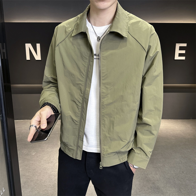 Men's Lapel Jacket for Young and Middle-Aged Fashion Casual Versatile Short Loose 2025 Trendy Versatile Jacket for Men