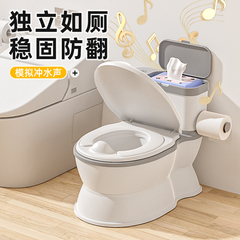 Children's Simulated Flushing Sound Toilet Baby Boys and Girls Small Potty Stool Urinal Child Training Device