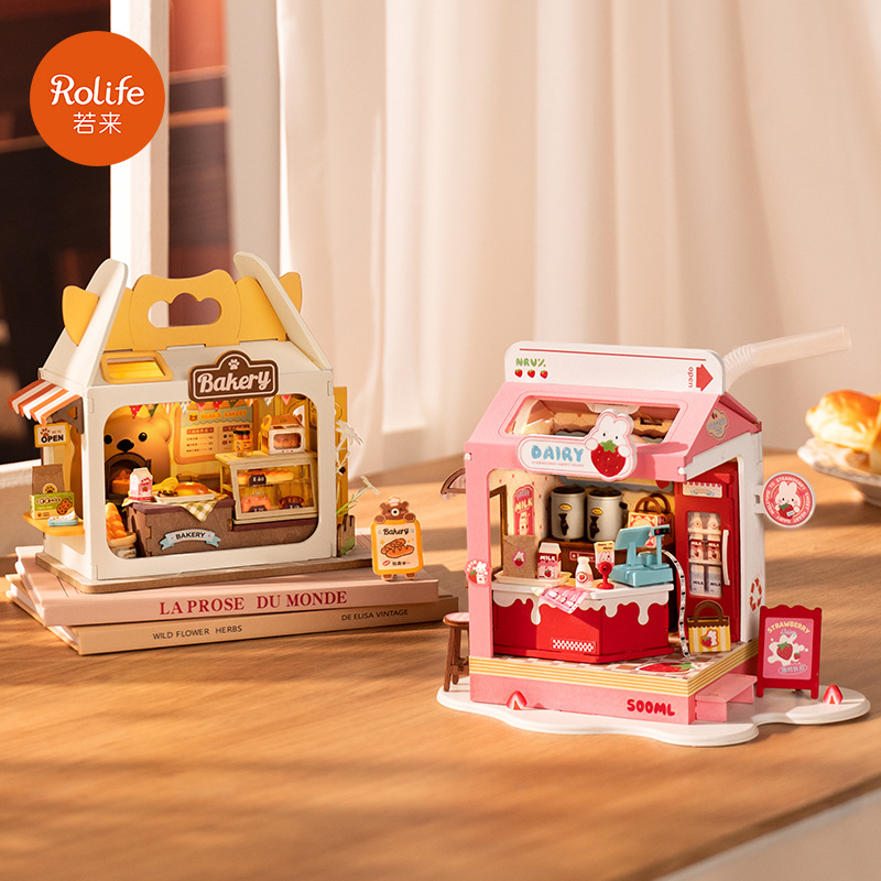 [Exclusivo para miembros] Ruolai Casa de Campo de bricolaje montado a mano 3D rompecabezas modelo casa juguetes entre pulgadas cuadradas