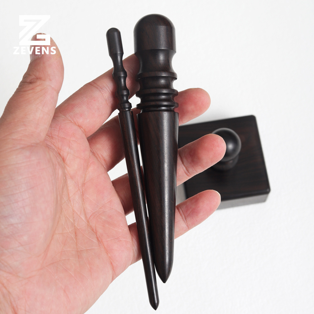 Palo de sándalo púrpura varilla de pulido bricolaje cuero hecho a mano borde pulido herramienta de sellado cuadrado de ébano