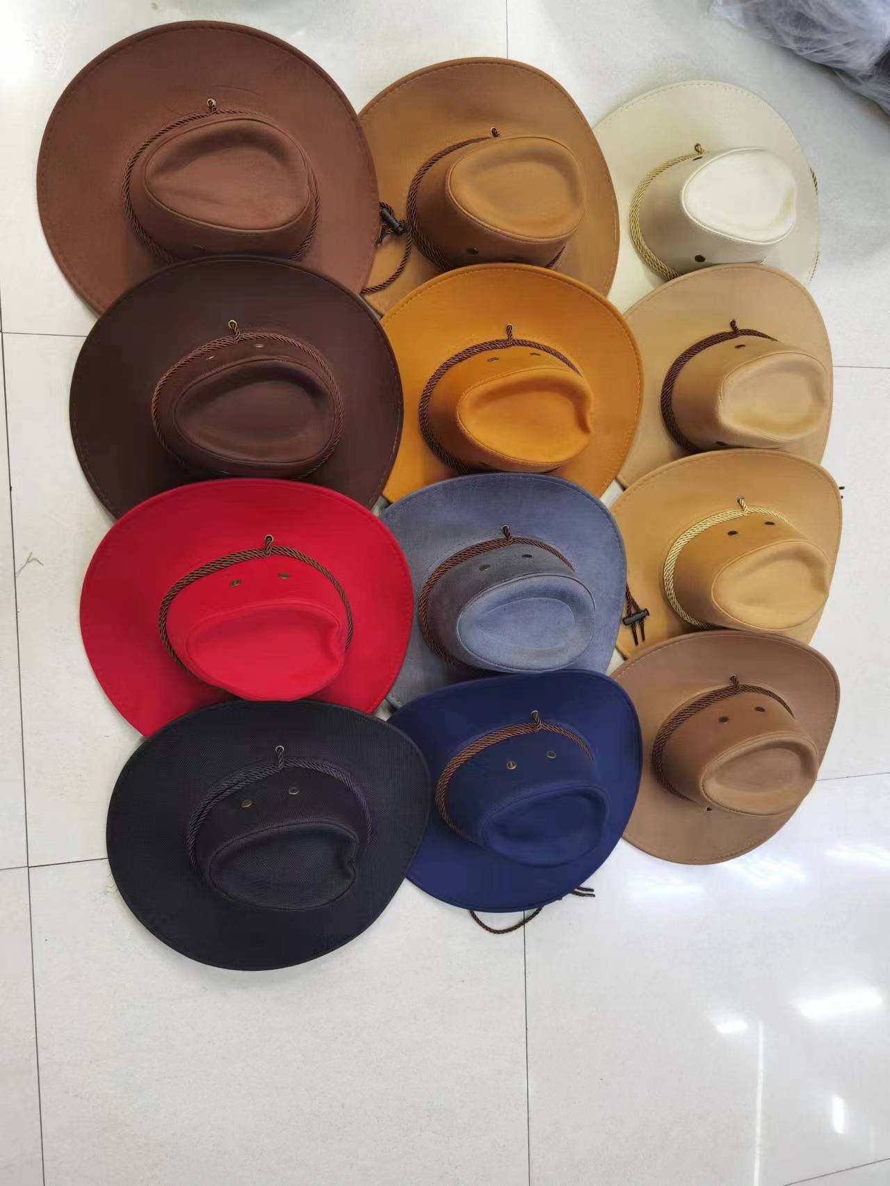 Sombrero para el sol de los hombres del verano borde grande sombrero de vaquero occidental sombrero de montar al aire libre sombrero de imitación de cuero sombrero fresco image 3