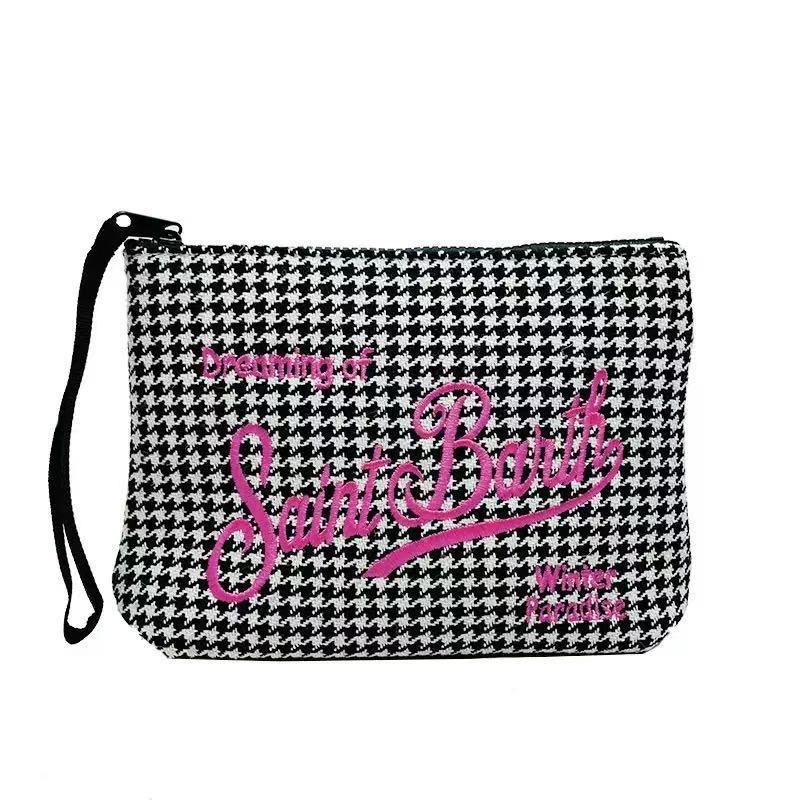 SAINT BARTH秋冬新款手拿包女Clutch Bag彩色豹纹 帆布潜水手提包|undefined