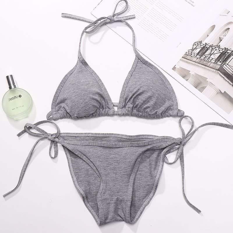 Swimwear bikini cotton strap swimsuit women's no steel ring bubble hot spring women's one-piece suit Amazon generation