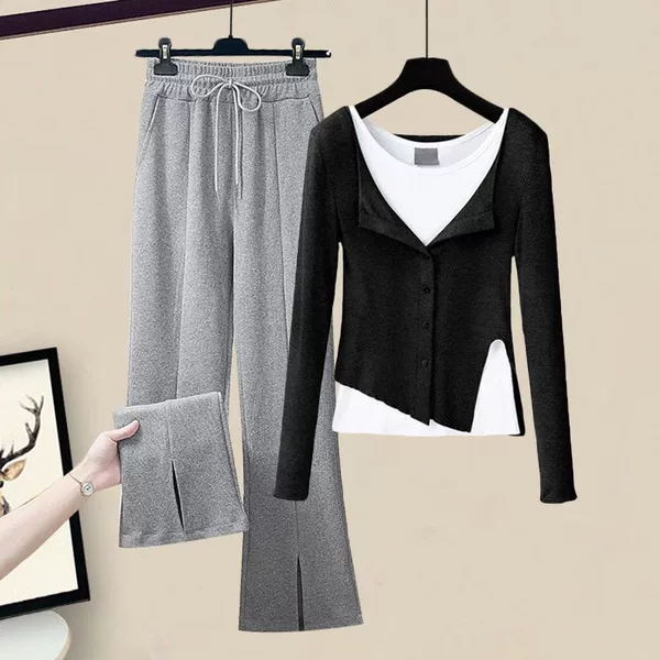 Black+gray pants
