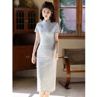 Высококачественный Cheongsam для молодых девушек, новое летнее элегантное длинное улучшенное платье Cheongsam в национальном стиле в стиле шинуазри