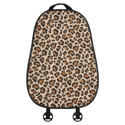 Seat cushion, seat cover | for all seasons - linen-leopard-print-cushion-with-brown-backrest