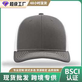 6片式经典批发光板理查森112卡车司机帽刺绣印花LOGO棒球帽定制